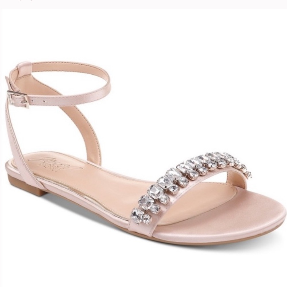Jewel Badgley Mischka champagne flats